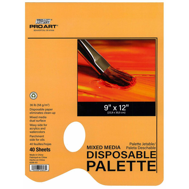 Pro Art Palette Disposable Mixed Media Pad 9"x12" 40pc Mixing Palettes & Sponges Art Nebula