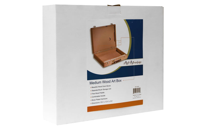 Art Advantage Wood Art Box 15 1⁄2 x 3 1⁄4 x11 3⁄4" Medium Art Bags & Storage Art Nebula