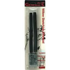 General Pencil Jumbo Round Willow Charcoal Sticks With Kneaded  set Charcoal & Graphite Art Nebula