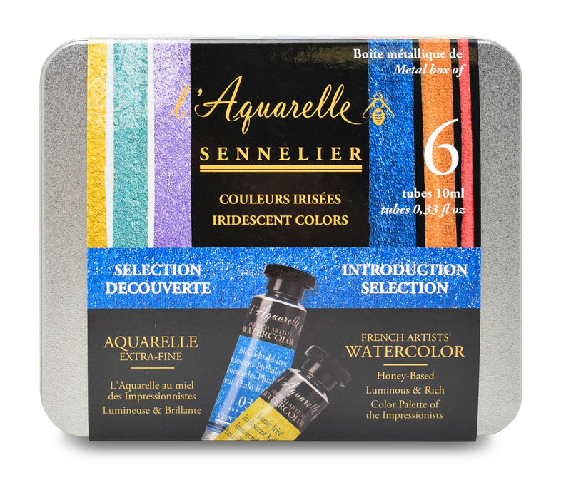 Sennelier Artist Watercolor Iridescent Introduction Selection - 6 color 10ml tube Watercolor Paint Art Nebula