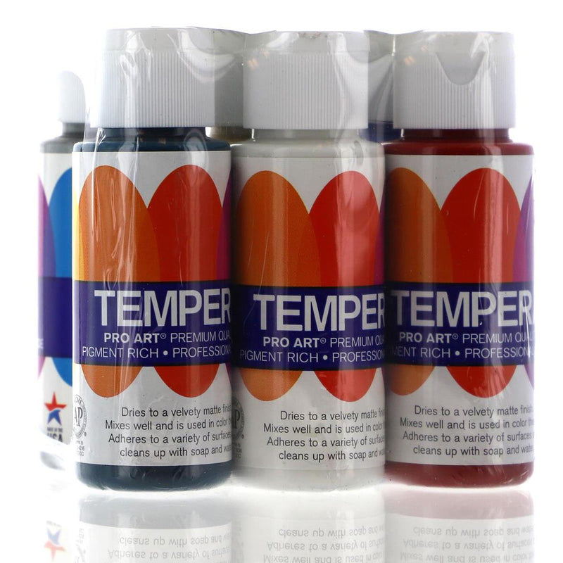Pro Art Tempera Liquid Paint 2oz Set Classic 6pc Tempera Art Nebula