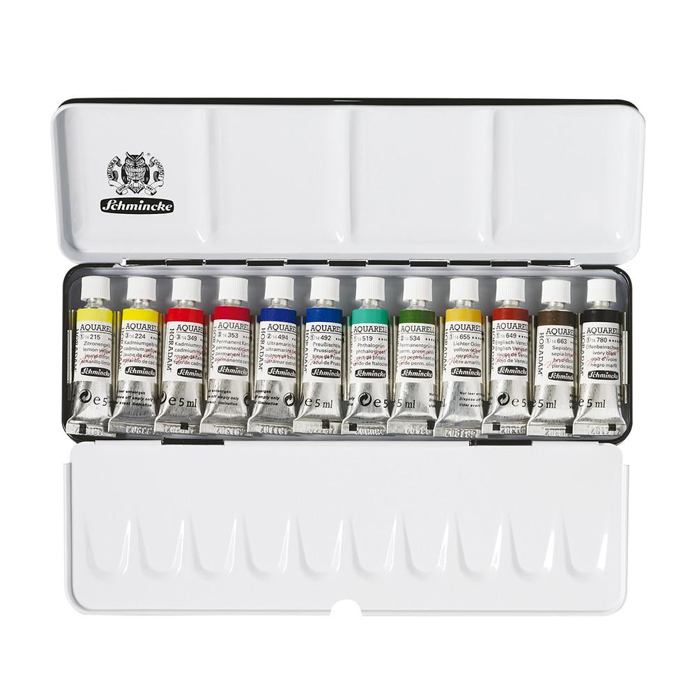 Schmincke Horadam Artist Watercolour Metal Set 12 x 5ml Tubes