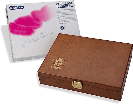 Schmincke Horadam Artist Watercolour wooden box, 48 x 1/2 pans Watercolor Paint Art Nebula