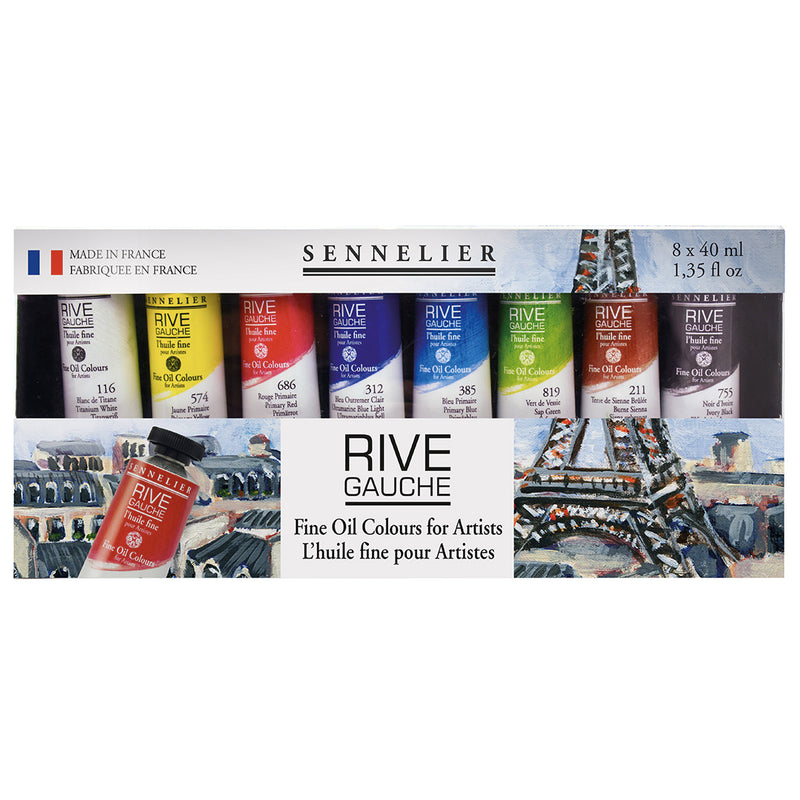 Sennelier Rive Gauche Fine Oil Paints Set of 8 x 40ml Oil Paint Art Nebula