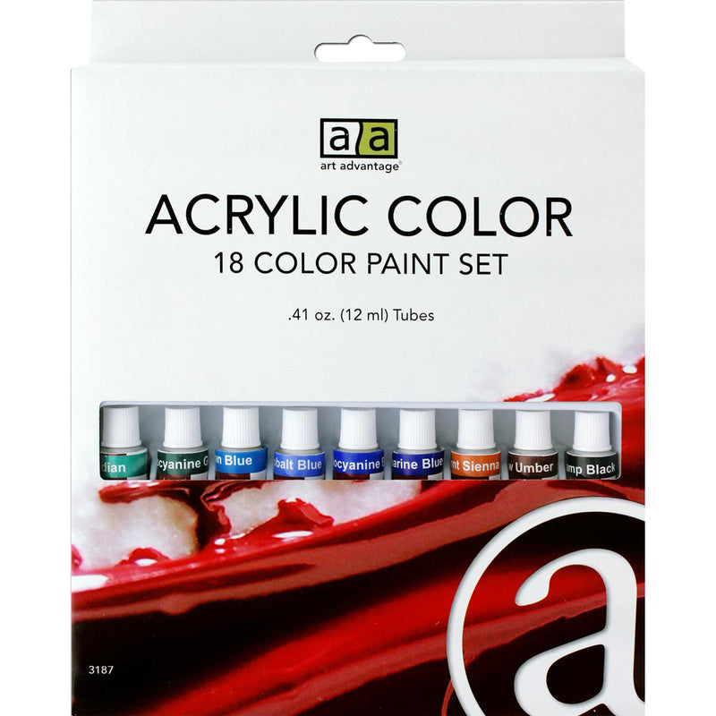 Art Advantage Acrylic Paint Set .41oz 18 Color Gouache Art Nebula