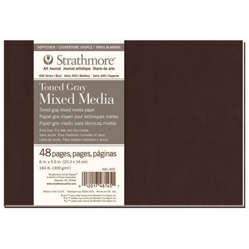 Strathmore Toned Gray Mixed Media Art Journal 48 Page Softcover Sketchbooks & Journals Art Nebula