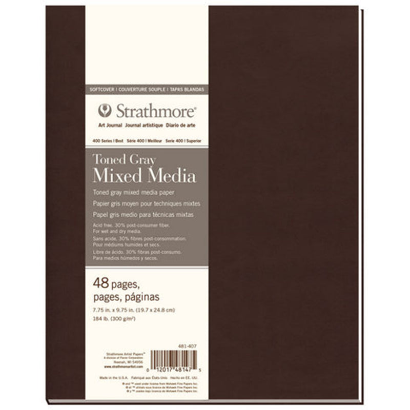 Strathmore Toned Gray Mixed Media Art Journal 48 Page Softcover Sketchbooks & Journals Art Nebula