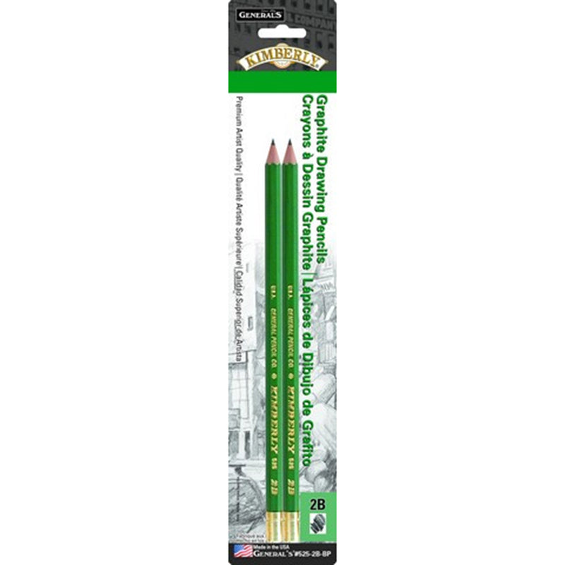 General Pencil 2B Kimberly Graphite Drawing Pencil 2 Pack Charcoal & Graphite Art Nebula