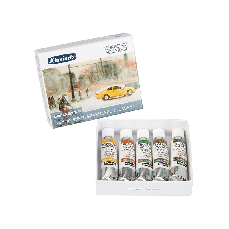 Schmincke Horadam Super Granulating Watercolor - 	Urban Set 5 x 5ml Watercolor Paint Art Nebula