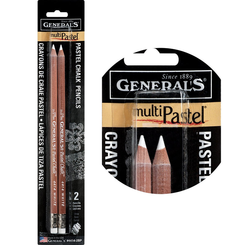 General's Multi Pastel Chalk Pencil - 2 pcs White set Pastels & Chalks Art Nebula