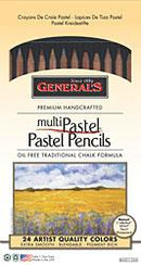 General's Multi Pastel Chalk Pencil - 24 color set Pastels & Chalks Art Nebula