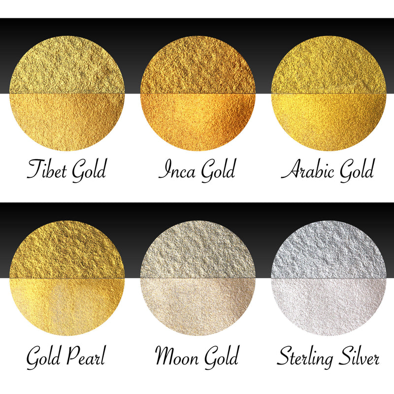 Coliro (by Finetec GmbH Germany) - Gold & Silver Pearlcolor Set Watercolor Paint Art Nebula