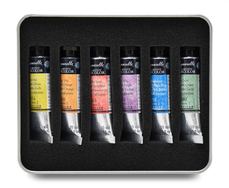 Sennelier Artist Watercolor Iridescent Introduction Selection - 6 color 10ml tube Watercolor Paint Art Nebula