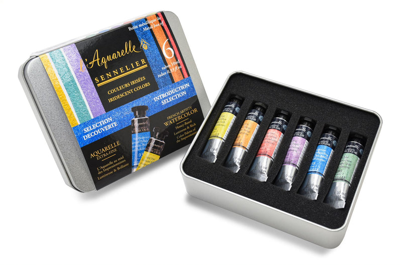 Sennelier Artist Watercolor Iridescent Introduction Selection - 6 color 10ml tube Watercolor Paint Art Nebula