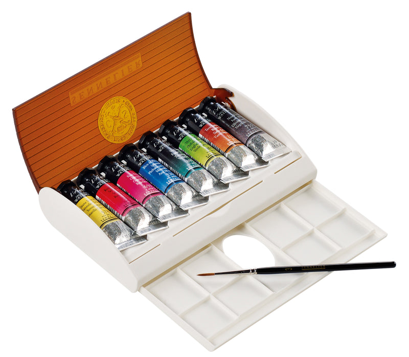 Sennelier Artist Watercolour Travel Box - 8 tubes 10 ml + 1 sable brush Watercolor Paint Art Nebula
