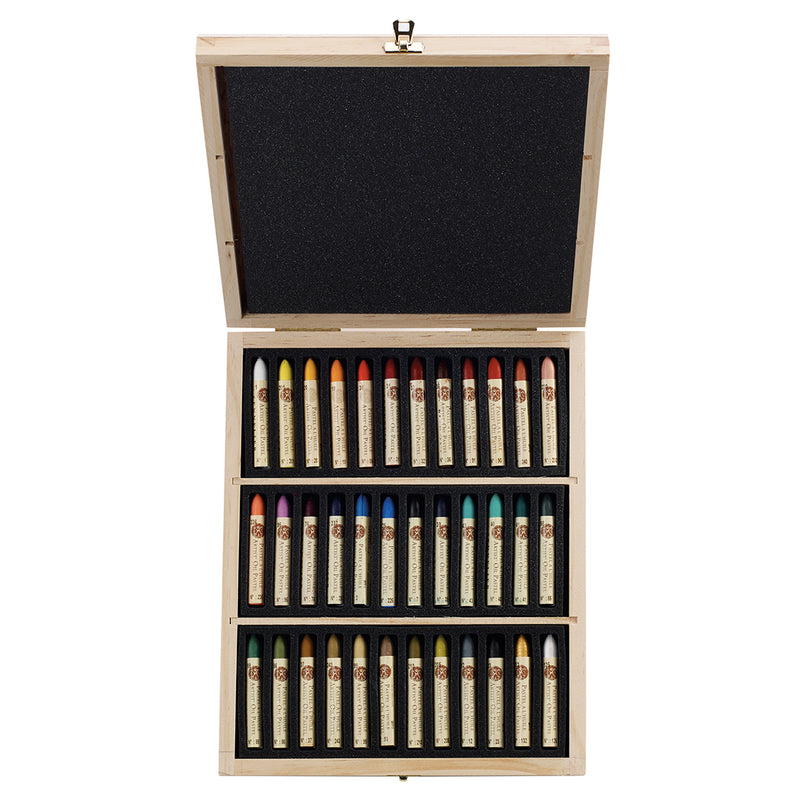 Sennelier Oil Pastels (Standard, 5ml) - 36-Color Wooden Set Pastels & Chalks Art Nebula