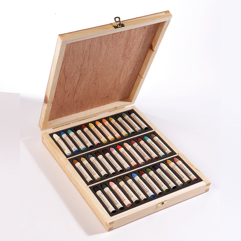 Sennelier Oil Pastels (Standard, 5ml) - 36-Color Wooden Set Pastels & Chalks Art Nebula