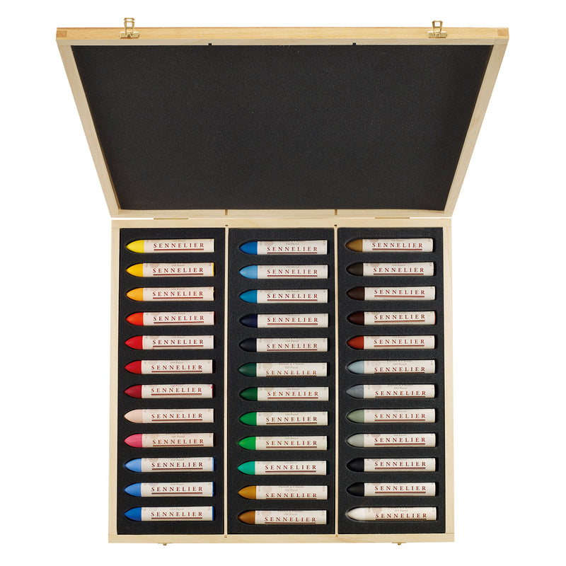 Sennelier Oil Pastels (Large, 36ml) - 36-Color Wooden Set Pastels & Chalks Art Nebula