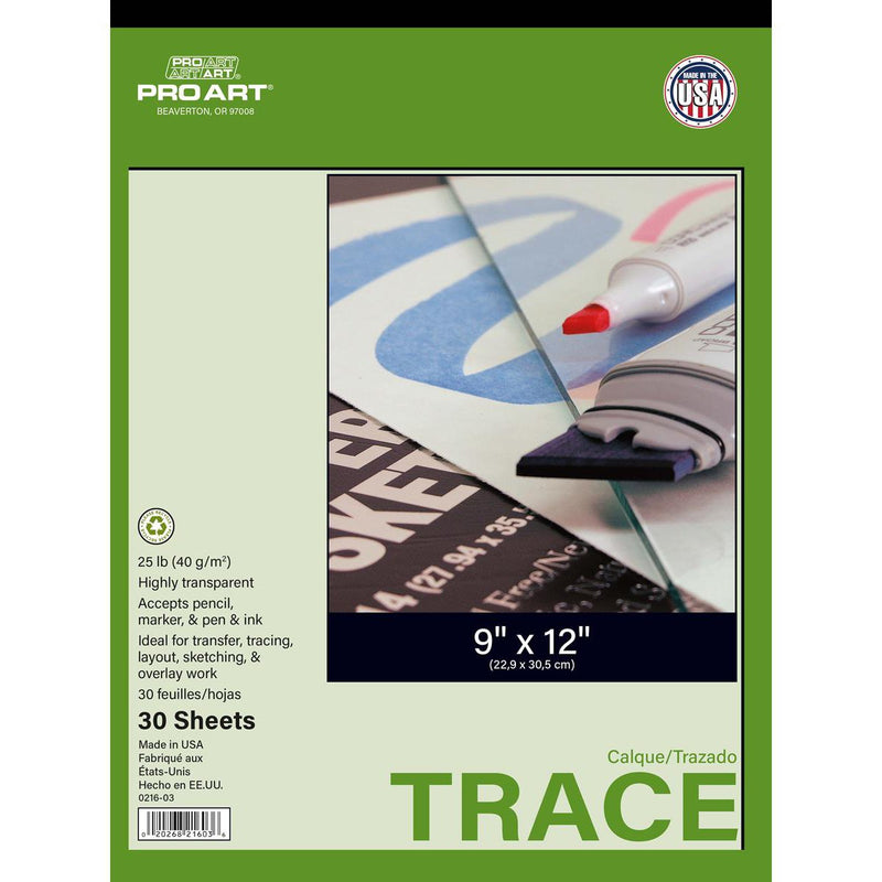 Pro Art Tracing Paper Pad 25lb 9x12" Tracing Pads & Rolls Art Nebula