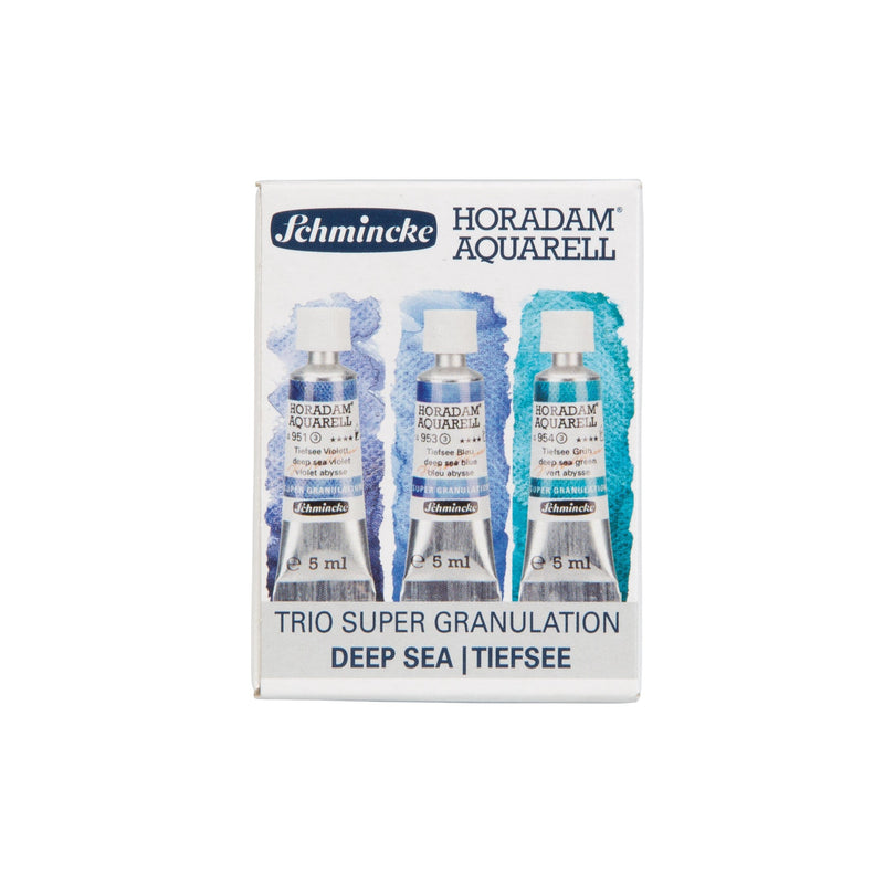 Schmincke Horadam Aquarell Trio - Deep Sea, 3 x 5 ml Watercolor Paint Art Nebula