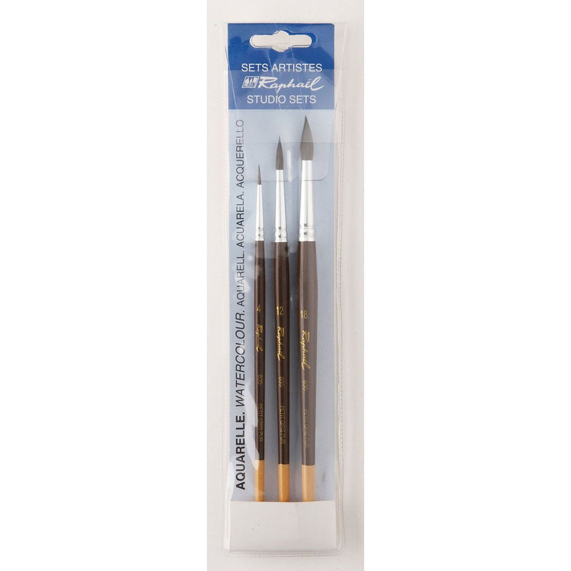 Raphael 835 Watercolor Brush Set - Petit Gris - 835.4, 835.12, 835.18 Watercolor Brush Art Nebula