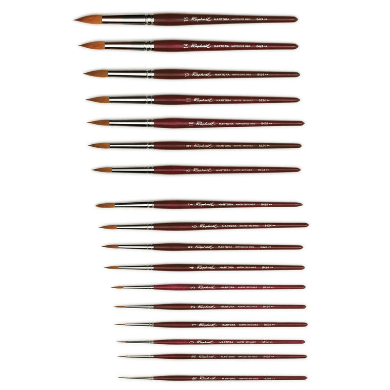 Raphael Martora Series 8424 Red Sable - Round, Extra Fine Watercolor Brush Watercolor Brush Art Nebula