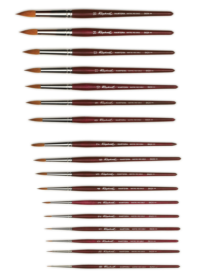 Raphael Martora Series 8424 Red Sable - Round, Extra Fine Watercolor Brush Watercolor Brush Art Nebula