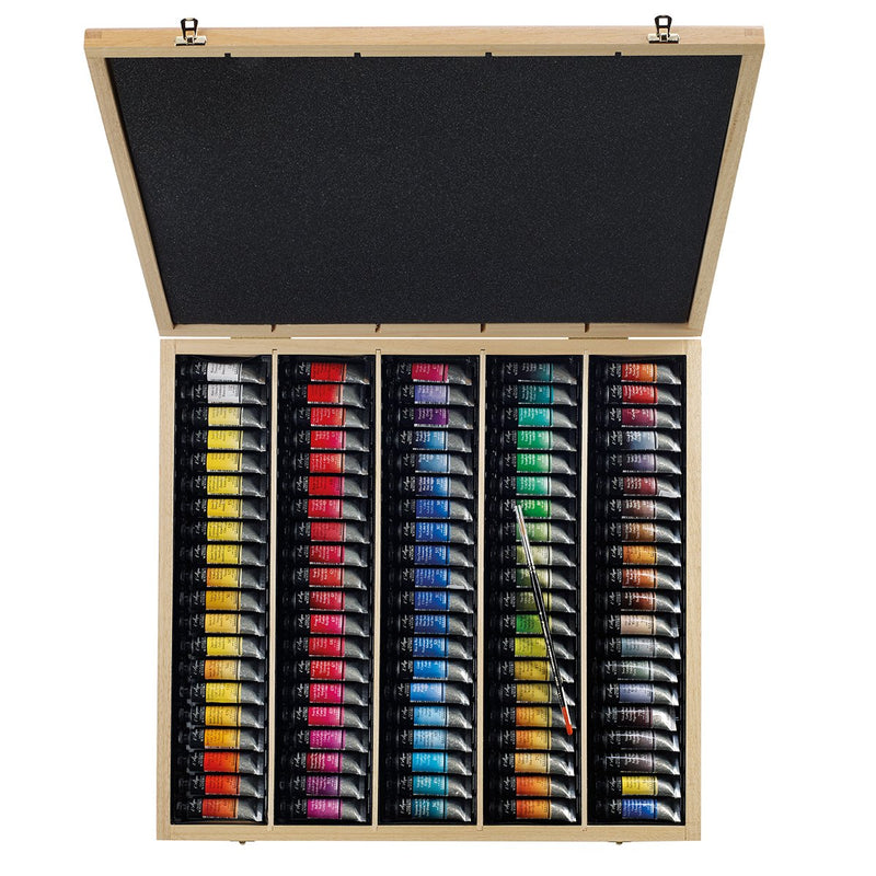 Sennelier 98 Artist Watercolour Wooden box set - 10ml Tube Watercolor Paint Art Nebula