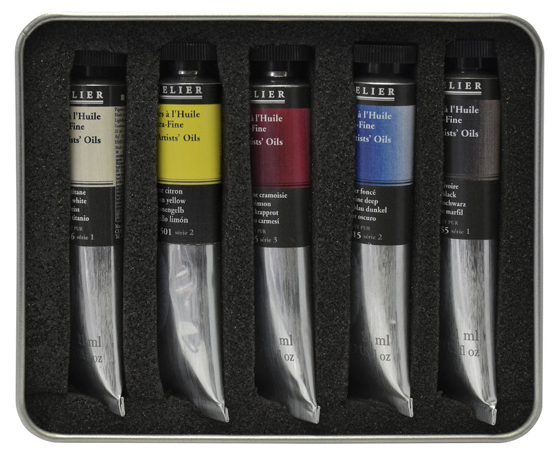 Sennelier Artist Extra Fine Oil Colour Test Pack - 5 color 21ml tube Oil Paint Art Nebula