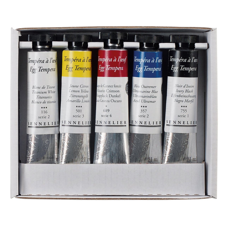 Sennelier Artist Tempera Starter Set -  5 Tubes 21ml Tempera Art Nebula