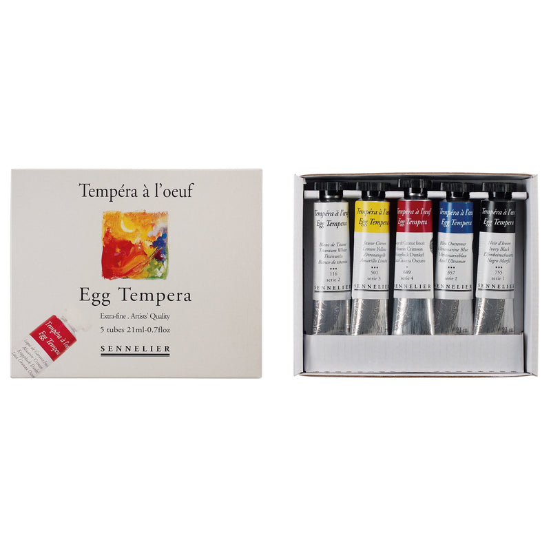 Sennelier Artist Tempera Starter Set -  5 Tubes 21ml Tempera Art Nebula