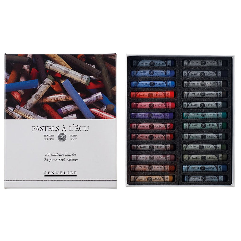Sennelier Extra Soft Pastels 24 Full Stick - Pure Dark Set Pastels & Chalks Art Nebula