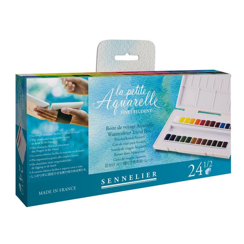 Sennelier La Petite Aquarelle Fine Student Travel Box Watercolor Paint Art Nebula