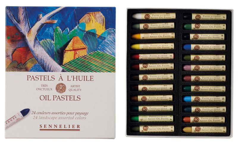 Sennelier Oil Pastels Cardboard Set - 24-colors Landscape Pastels & Chalks Art Nebula