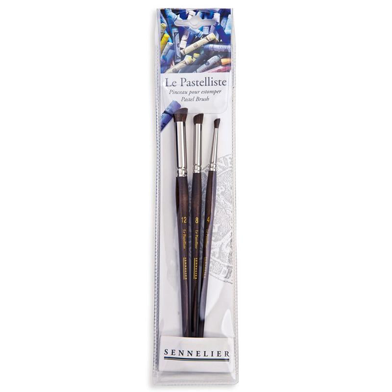 Sennelier Set of 3 Pastel Brushes - Sizes 4/8/12 Pastel Brushes Art Nebula