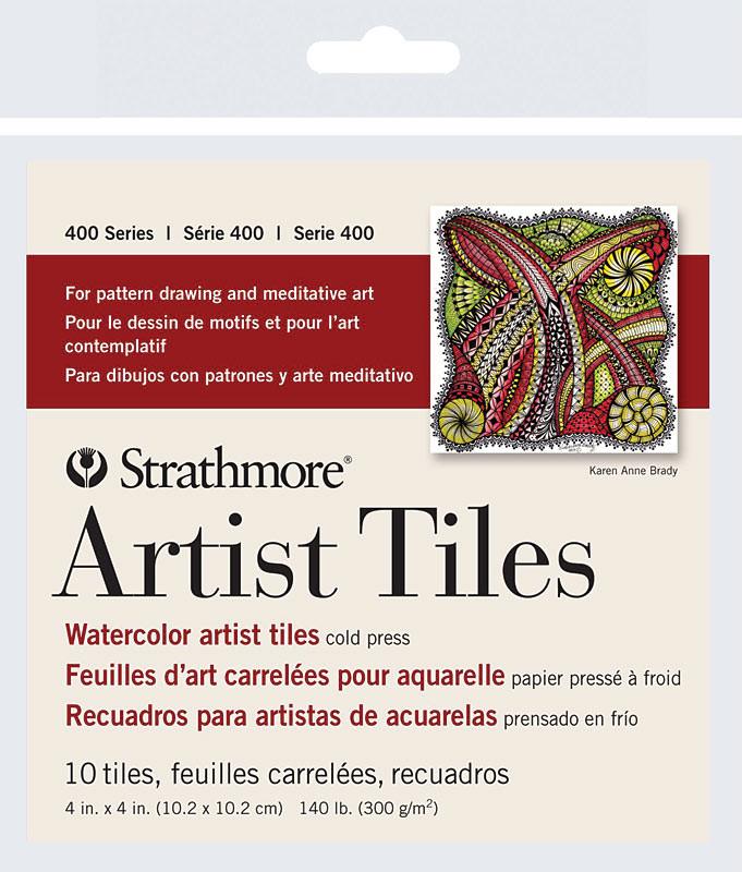 Strathmore Artist Papers 400 Series 4" x 4" 140 lb. Cold Press Watercolor Artist Tiles 10 Sheet Pack Watercolor Sheets & Rolls Art Nebula