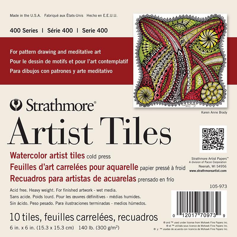 Strathmore Artist Papers 400 Series 6" x 6" 140 lb. Cold Press Watercolor Artist Tiles 10 Sheet Pad Watercolor Sheets & Rolls Art Nebula