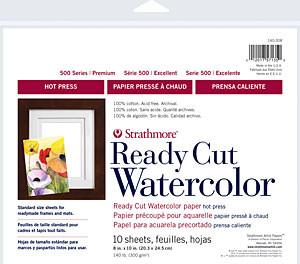 Strathmore Artist Papers 500 Series 140 lb. Ready Cut Watercolor Paper - HOT PRESS Watercolor Sheets & Rolls Art Nebula