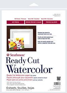 Strathmore Artist Papers 500 Series 140 lb. Ready Cut Watercolor Paper - HOT PRESS Watercolor Sheets & Rolls Art Nebula