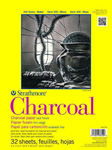 Strathmore Charcoal Paper White Spiral Top 64lb 11"x17" Charcoal & Pastel Pads & Sheets Art Nebula