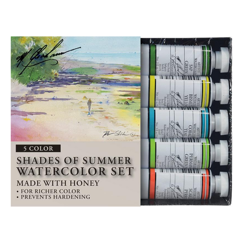 M. Graham & Co. Summer 0.5 oz (15 ml) Artists' Watercolor 5 Color Set Watercolor Paint Art Nebula