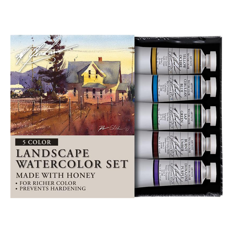 M. Graham & Co. Landscape 0.5 oz (15 ml) Artists' Watercolor 5 Color Set Watercolor Paint Art Nebula