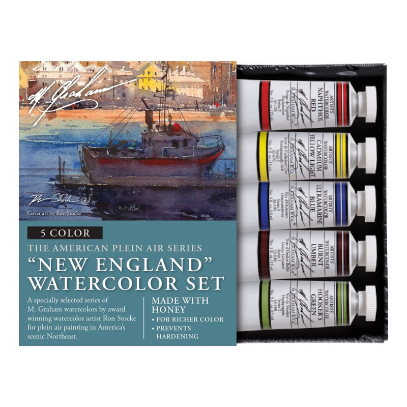 M. Graham & Co. New England 0.5 oz (15 ml) American Plein Air Series Artists' Watercolor 5 Color Set Watercolor Paint Art Nebula