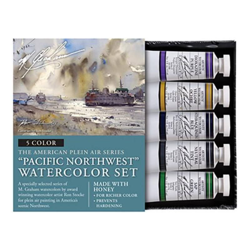 M. Graham & Co. Pacific Northwest 0.5 oz (15 ml) Artists' Watercolor 5 Color Set Watercolor Paint Art Nebula